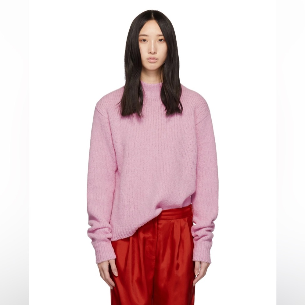 Tibi Pink Cozette Alpaca Crewneck Sweater - S